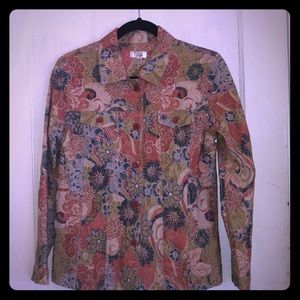Vintage embroidered floral “jean” jacket